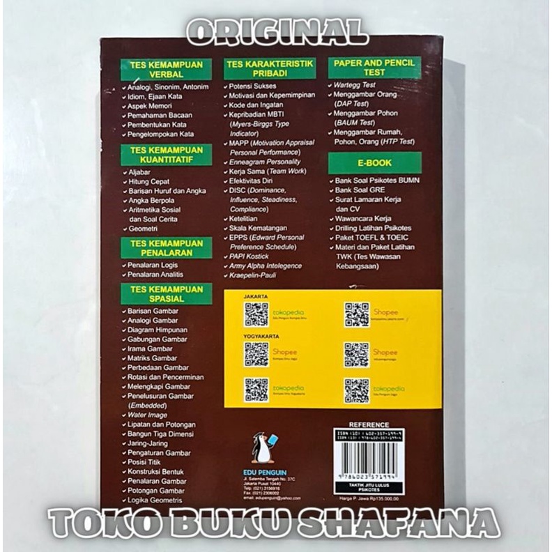 Buku Taktik Jitu Lulus Psikotes Edu Penguin Original