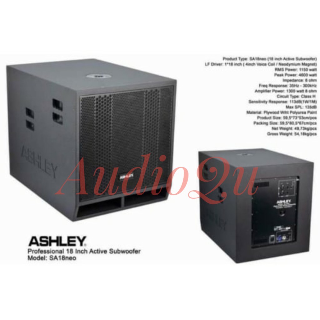 SUBWOOFER AKTIF ASHLEY SA18NEO/ SA 18NEO/ SA 18NEO ORIGINAL 18 INCH
