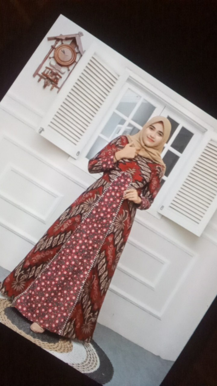 Gamis Batik Fashion Muslim Wanita Terbaru Gamis Jumbo Busui Ld 110-120
