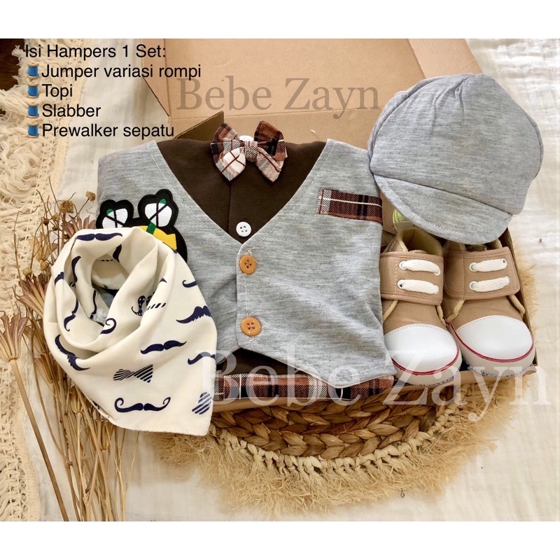 {BEBE ZAYN} Hampers baby/ hampers bayi/ baby gift/ kado bayi/ baby newborn/ Baby Boy/ Baby Boy Set-Tuxedo Golf Brown