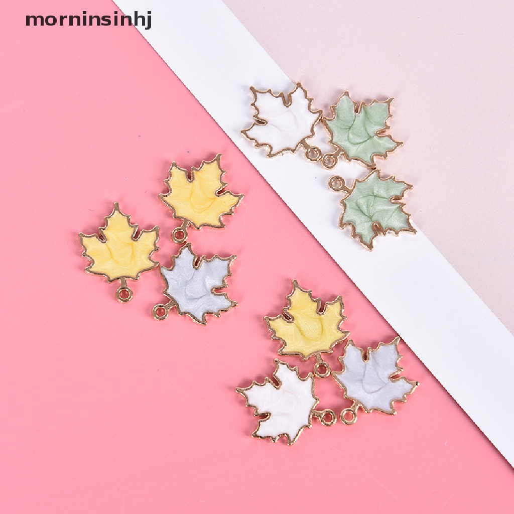 10pcs / set Liontin Daun Maple Bahan Alloy Handmade Diy Untuk Perhiasan