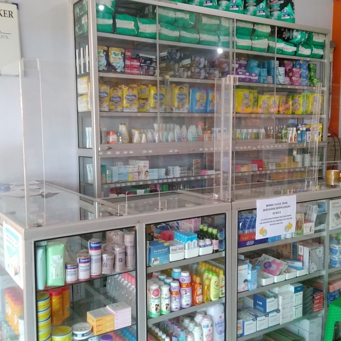 Acrilic Protektor Droplet Toko / Meja Konsultasi