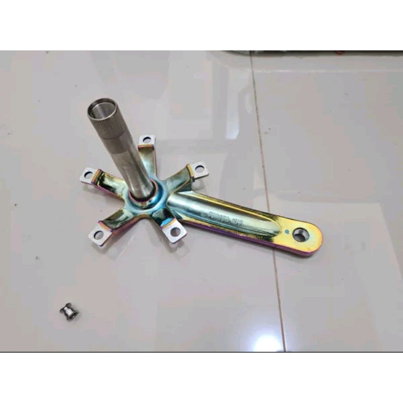 Crank Arm Litepro HT2 edisi rainbow hollowtech II pelangi limited hollow sepeda lipat seli roadbike balap