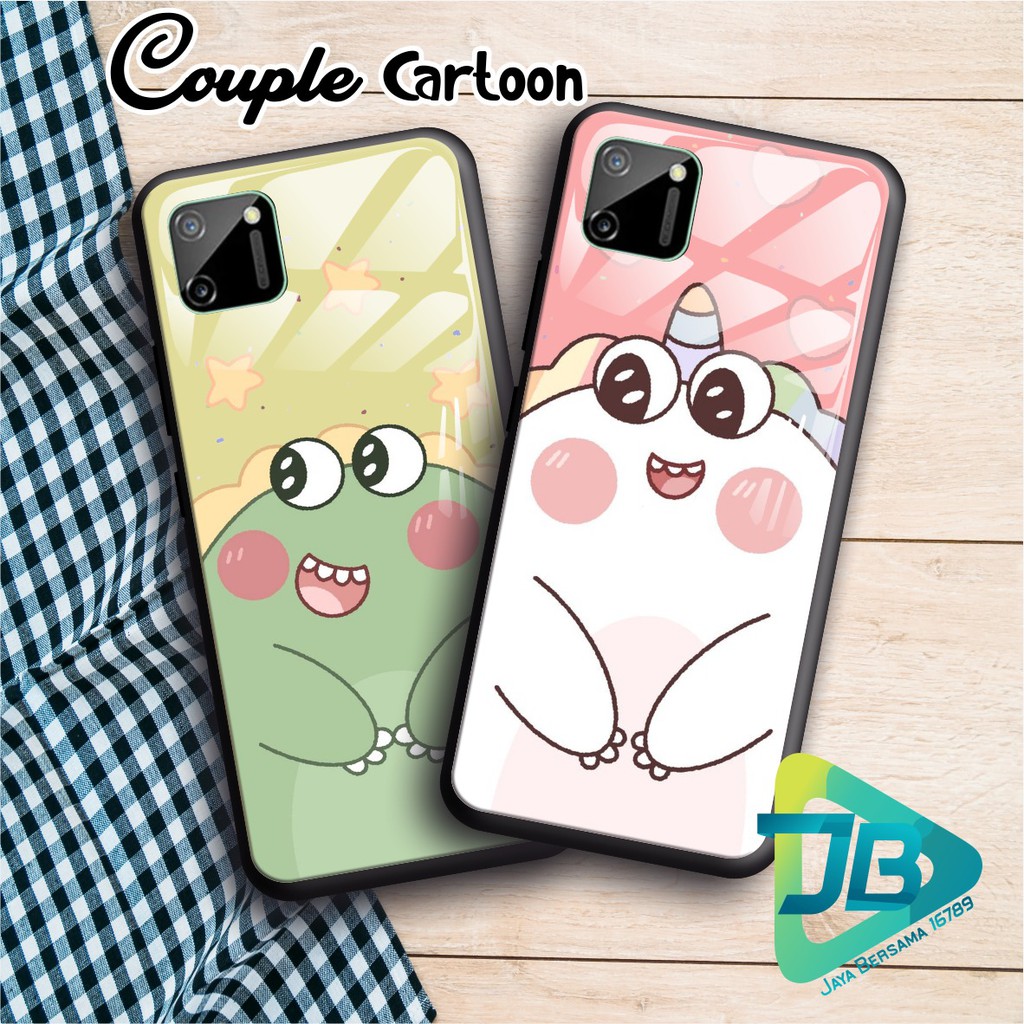 SOFTCASE BACK CASE GLASS KACA COUPLE CARTOON OPPO VIVO XIAOMI SAMSUNG REALME IPHONE ALL TYPE JB4793