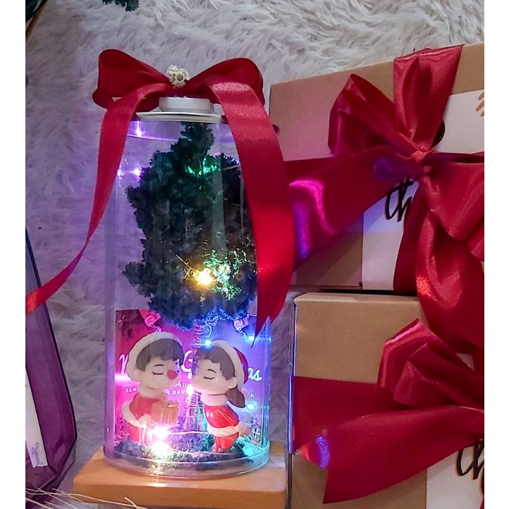 KADO NATAL Pasangan Miniatur Christmas In Tube / Hadiah Natal / Kado Christmas Tahun Baru / Merry Christmas &amp; Happy New Year / Kado Christmas / Hiasan Natal / Lampu Tidur Natal / Dekorasi Rumah / Dekorasi Natal / Lampu Natal Aesthetic
