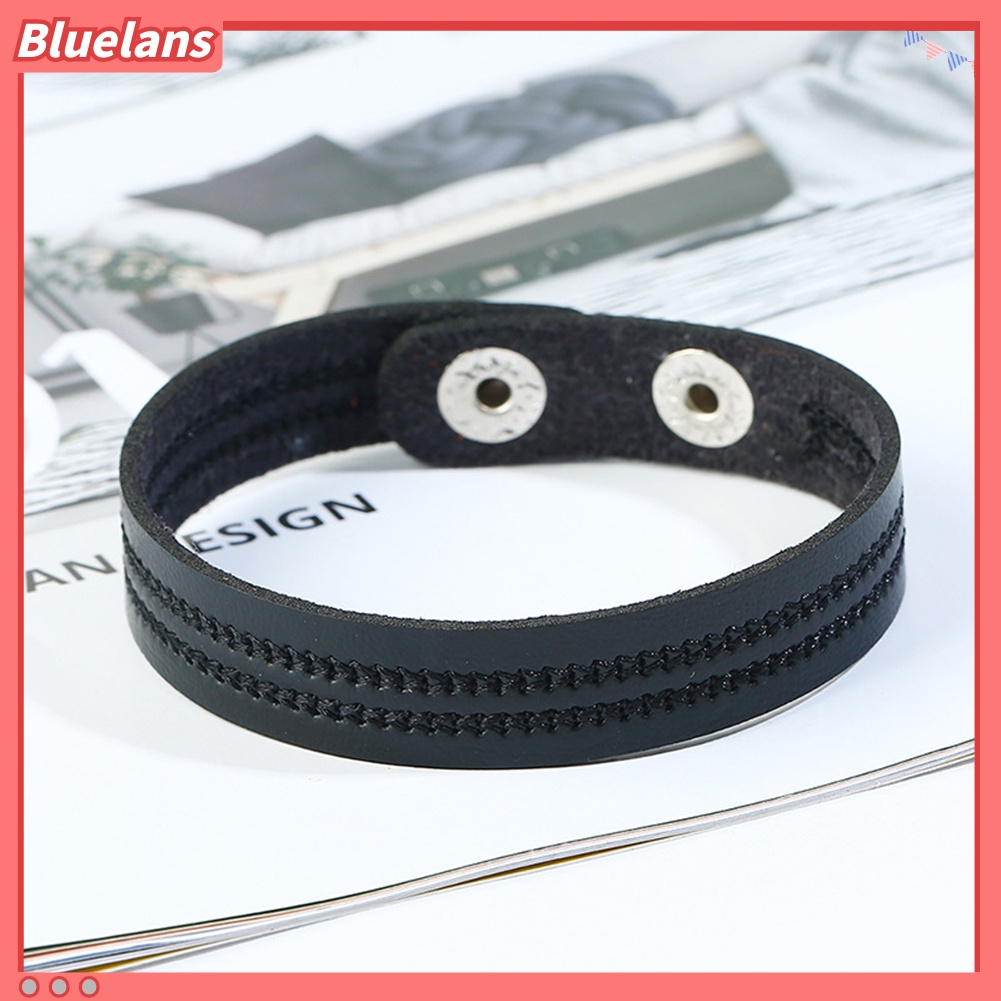 Bluelans Vintage Men Women Embroidery Faux Leather Bracelet Wrist Bangle Jewelry Gifts