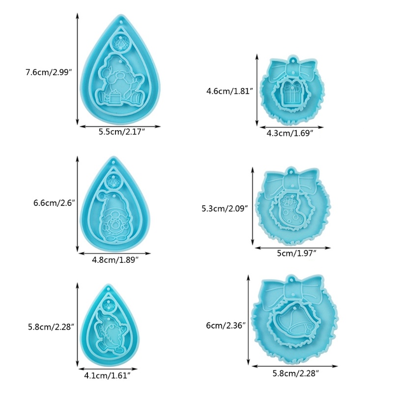 Cetakan Resin Epoksi Bahan Silikon Tema Natal Untuk Anting Menjuntai