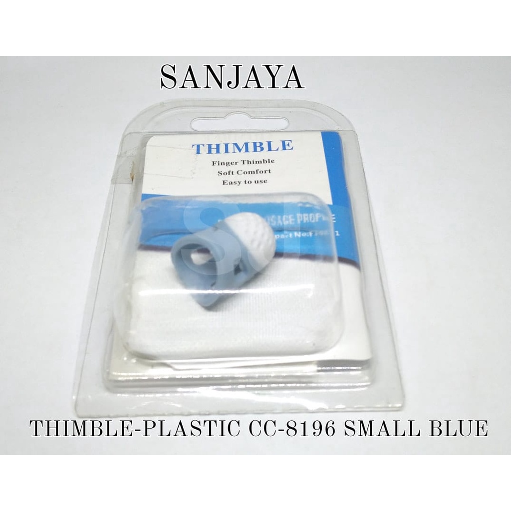 ALAT PELINDUNG JARI UNTUK MENJAHIT / HELM PELINDUNG JARI PLASTIK / THIMBLE PLASTIC CC-8196 SMALL BLUE