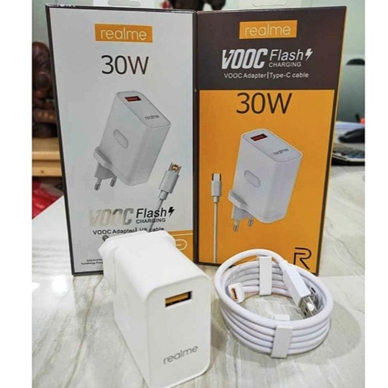 CHARGER REALME 30W USB TYPE C SUPER VOOC REALME 6/ 6 PRO/ 7/ 7i/ NARZO/ X2/ X3/ XT/ X50