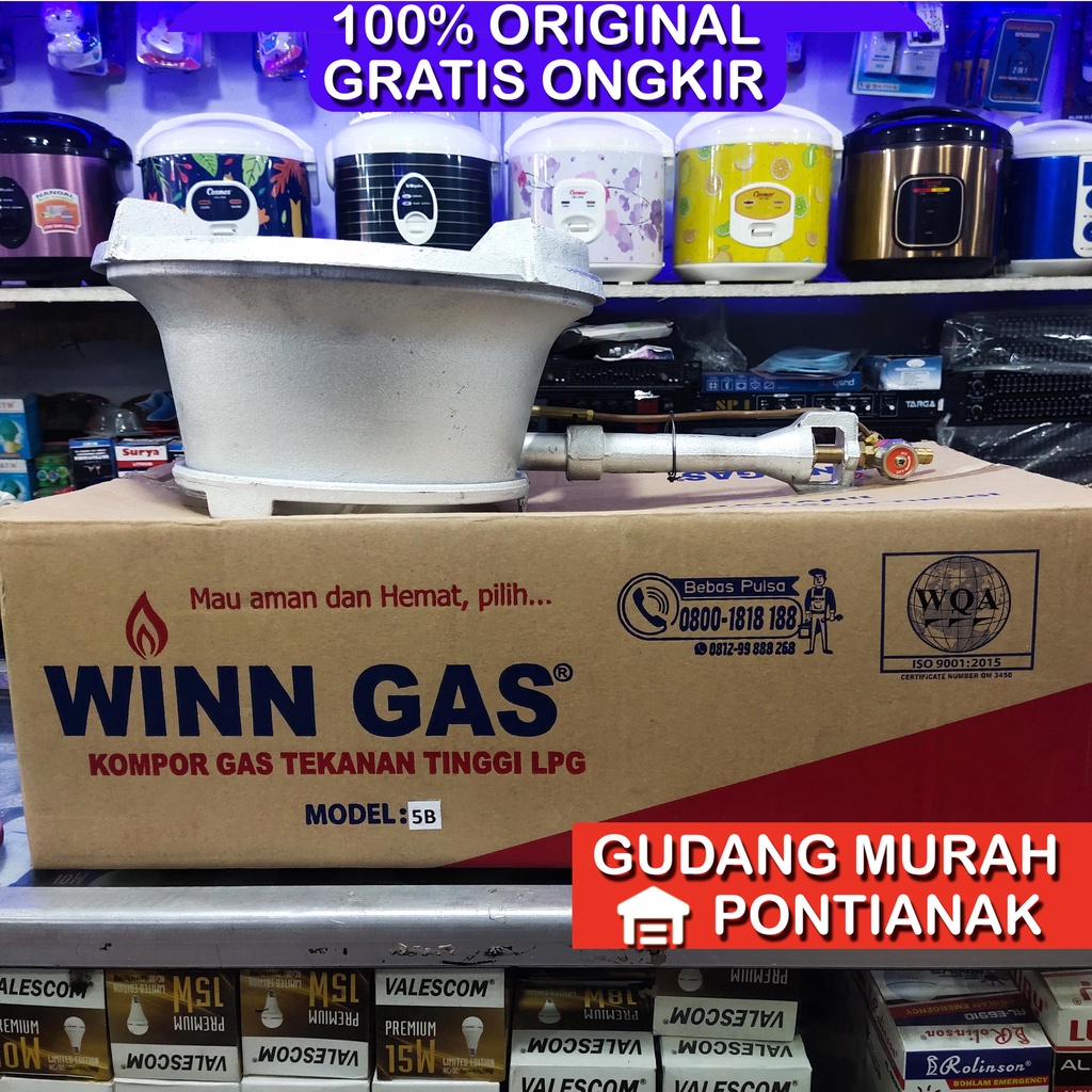 Kompor Gas Tekanan Tinggi Winn Gas High Pressure 5B wingas win gas Komersial Restoran Dagang dengan Anti Angin