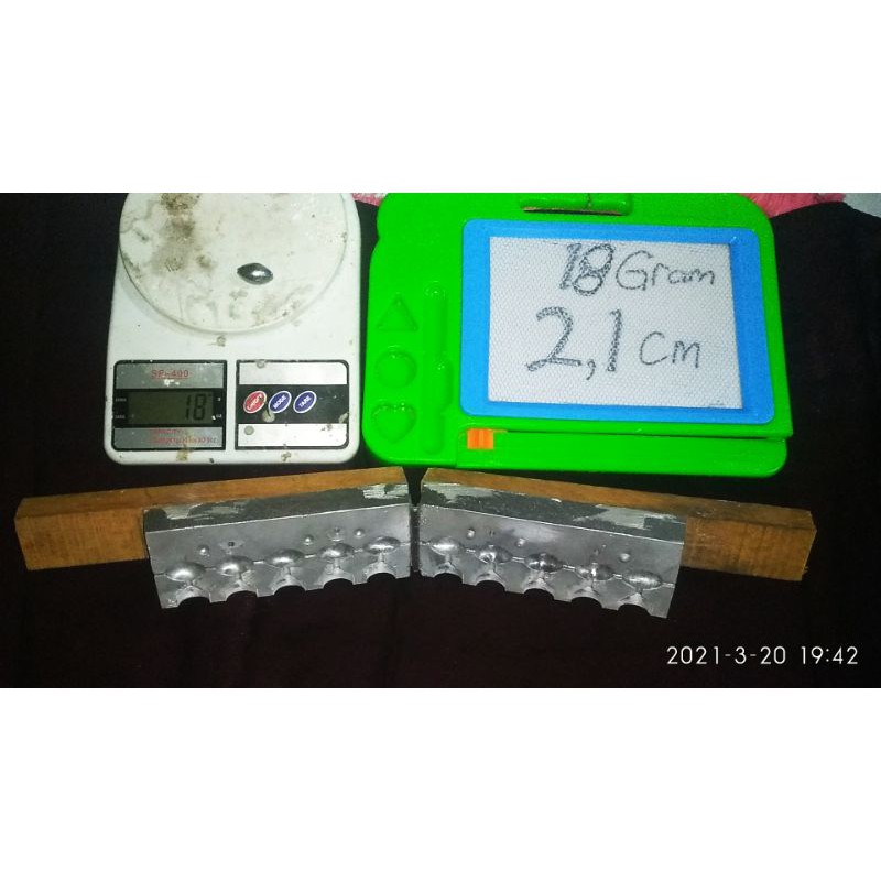 CETAKAN ANDEM/CETAKAN TIMAH/PEMBERAT PANCING/TIMBEL 18gr panjang 2,1cm
