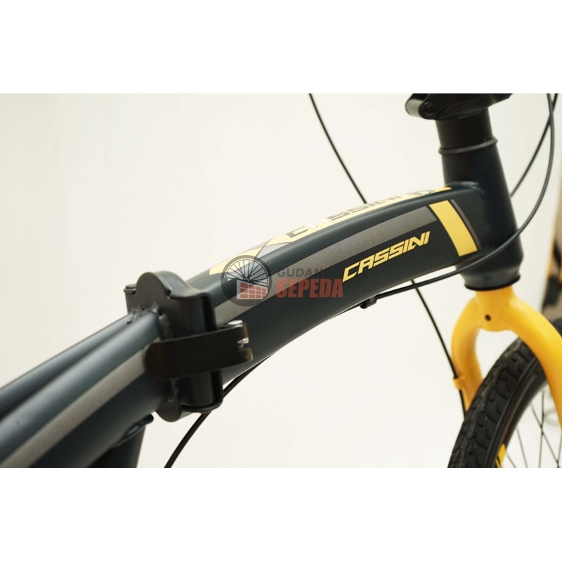 Khusus Gojek/Grab Instan Sepeda Lipat Trex Cassini 20 inch 7 speed SNI termurah COD kredit murah cakram rem mirip noris folding-8