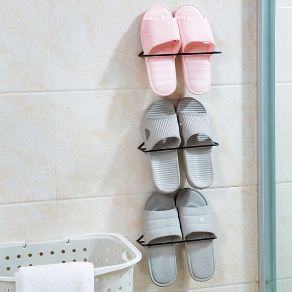 Wall Mounted Metal Shoes Rack Creative Space Saves Hanging Iron Triangle Shoe Organizer Shoes Tools Shopee Indonesia