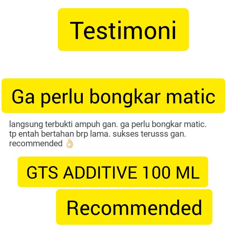 GTS AUTOMATIC TRANSMISSION ADDITIVE 100 ML ADITIF OLI TRANSMISI GEARBOX MATIC MENCEGAH OVERHOUL