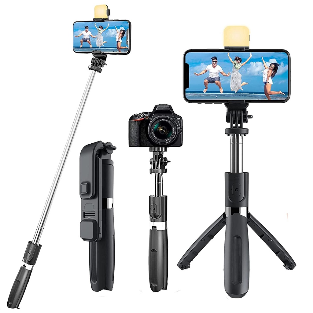 &lt; M.A &gt; Tongsis Tripod R1 MACARON DAN R1-S LED MACARON Selfie Stick Bluetooth dengan remote control