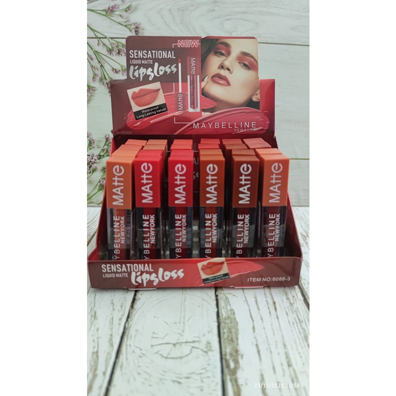 6 pcs / LIPGLOSS MATTE Maybelline 6088 / Lipcream Matte SENSATIONAL