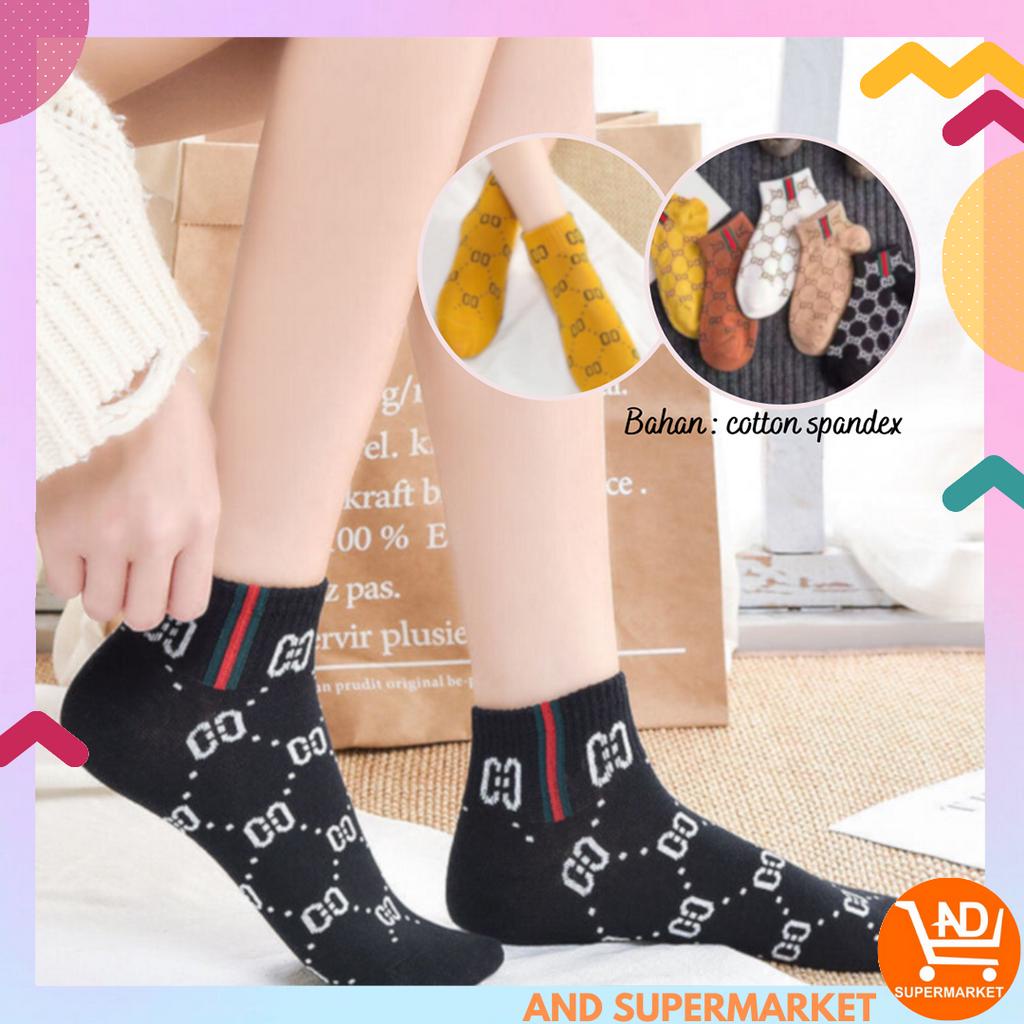 Kaos Kaki Wanita Import Kaos Kaki Semata Kaki Motif Short Socks Kaos Kaki Fashion Perempuan KK20