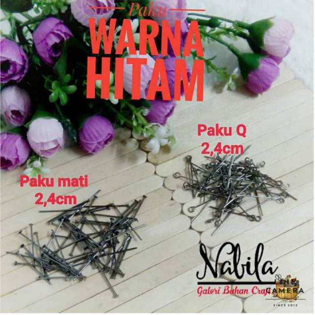 (30grm) Paku mati & paku Q (warna hitam)