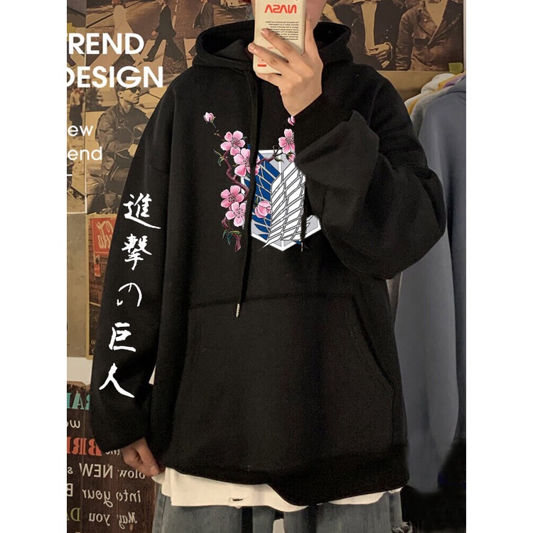 Hoodie Attack on Titan Flowers Harajuku Unisex