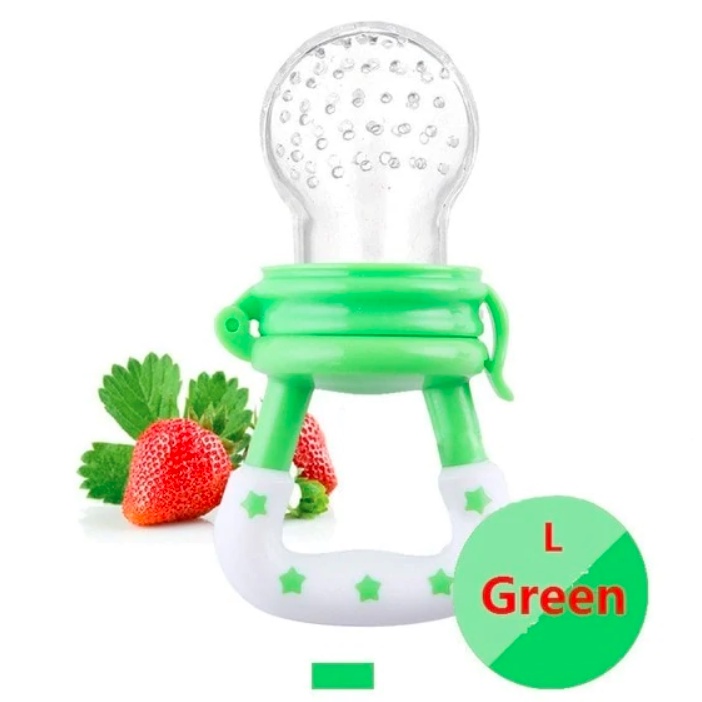 Dot Empeng Buah untuk Bayi Balita / baby Fruit Feeder Silicone Food Grade  L3,21-24 -AHM100-Hijau