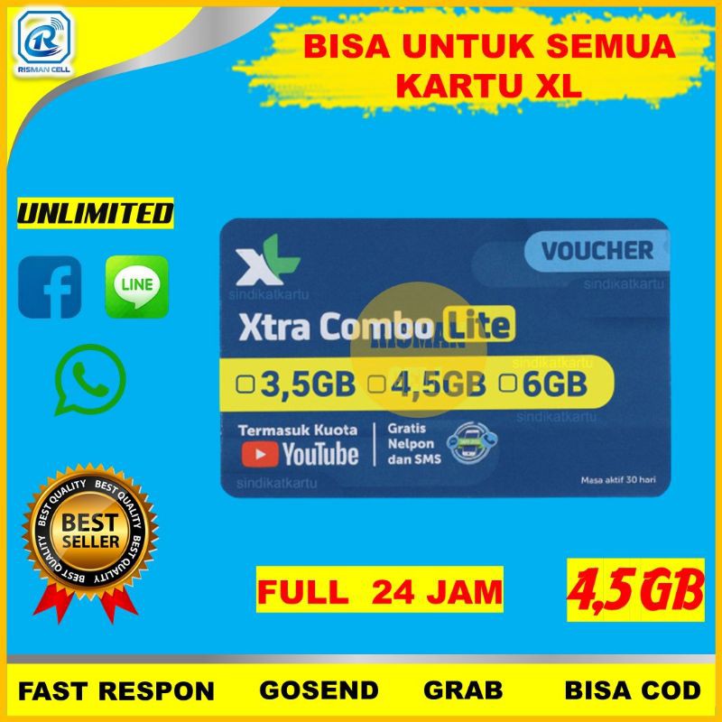 Voucher Data Internet Kuota XL Combo Lite Murah Cod Grosir inject