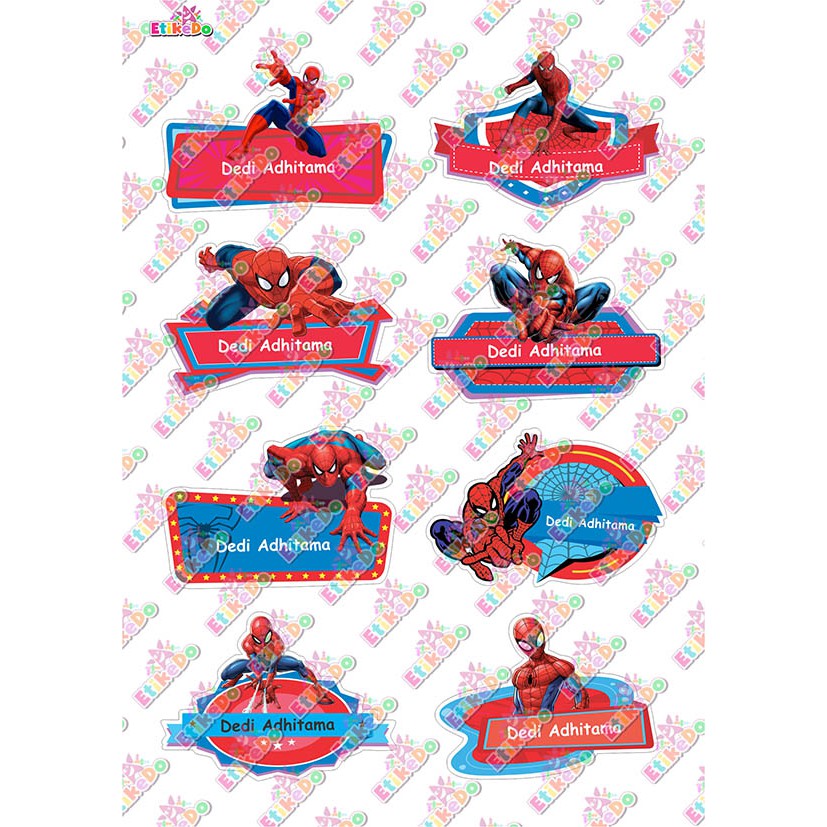 

LABEL NAMA SPIDERMAN 32 STIKER - ANTI AIR/ROBEK/LUNTUR -1 Nama SP1XL1