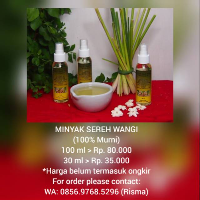 MINYAK SEREH WANGI 100% MURNI