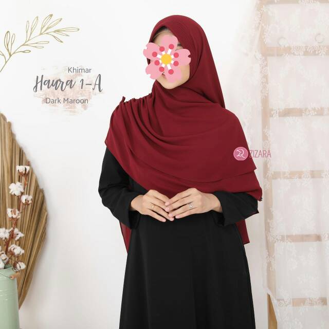 Haura 1A Pad zizara khimar jilbab instan serut ceruti, jilbab harian, jilbab kantor, jilbab instan