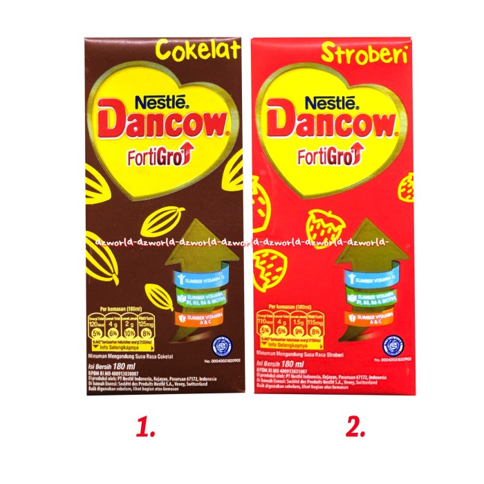 

Dancow Fortugro Coklat dan Strawberry UHT 180 ml Paket 2pcs