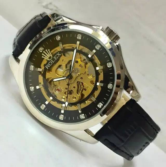 Rolex Big Skeleton  Kulit Mata Balok Otomatis