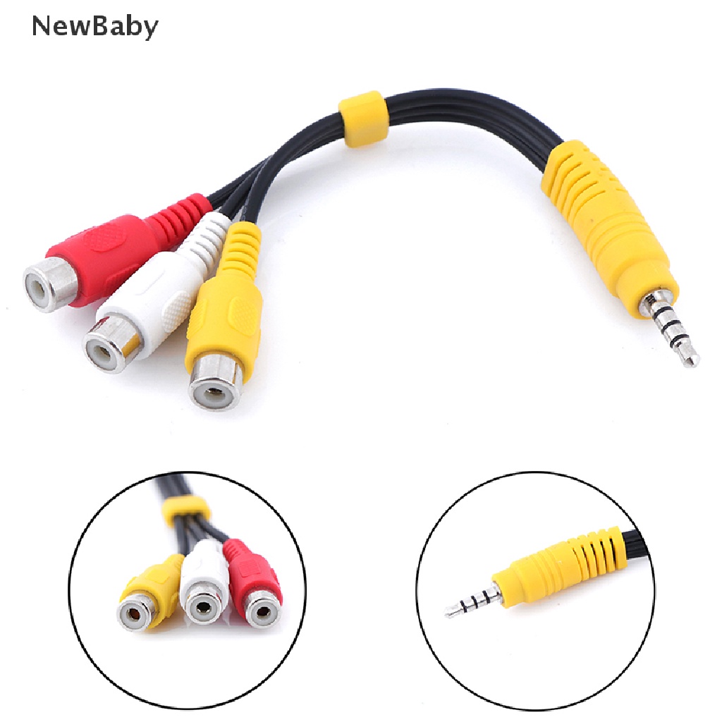 1pc Kabel adapter audio video AV mini aux 3.5mm male Ke 3 RCA female