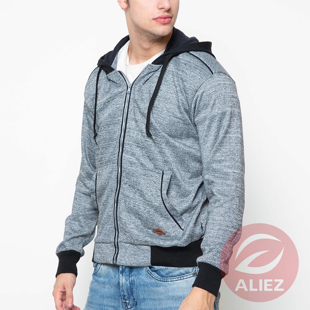 Nevada Jaket Pria Zipper Hoody Texture With Pocket - Aliez Shop