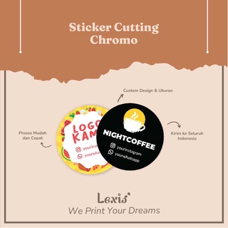 Sticker Chromo Custom *BISA LAMINASI* Gambar Logo Label Stiker Makanan Toples Botol Produk Kemasan