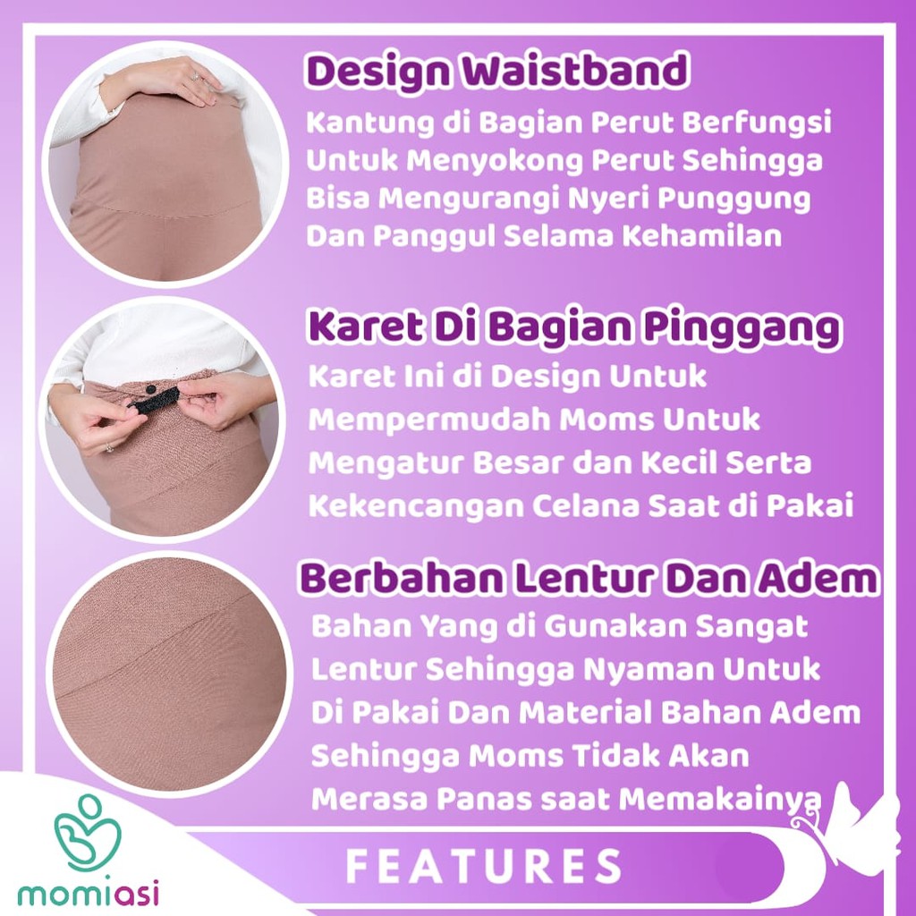 Momiasi - Celana Ibu Hamil Kulot Panjang Jumbo Wanita Bumil Maternity Kulot Premium