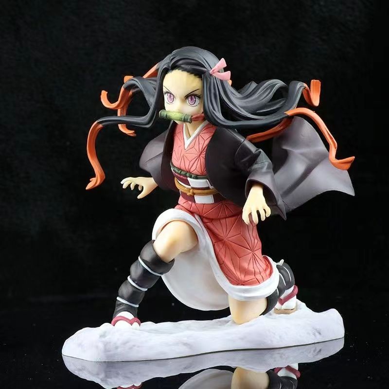 2022 Action Figure Anime Demon Slayer Kamado Nezuko Warrior Stance Bahan PVC Ukuran 15cm