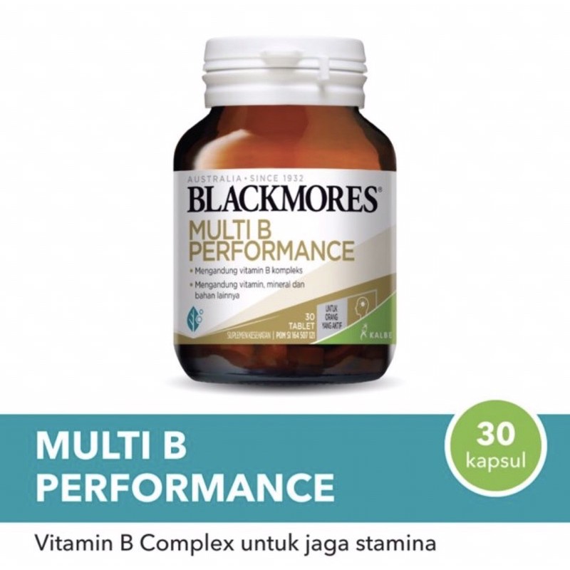 Blackmores multi B performance isi 30 tablet (mengurangi stress &amp; memenuhi kebutuhan vitamin harian)