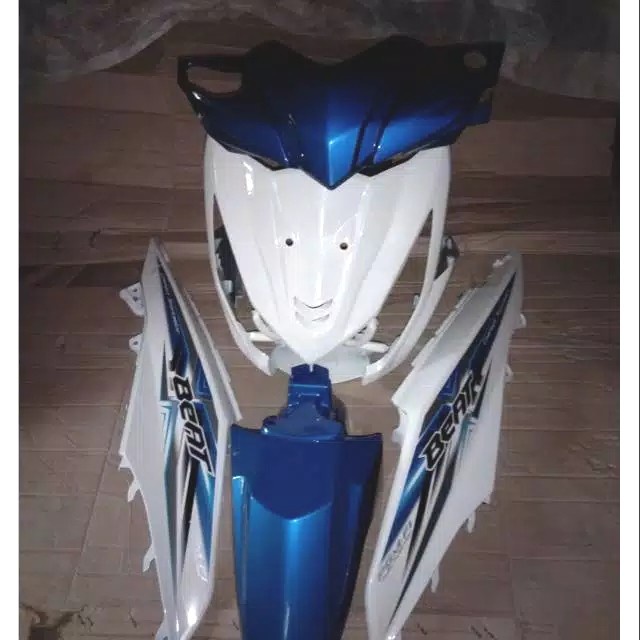 Full Body Bodi Halus Honda Beat FI ESP 2015 2016 Full Set Warna Biru Putih Plus Striping