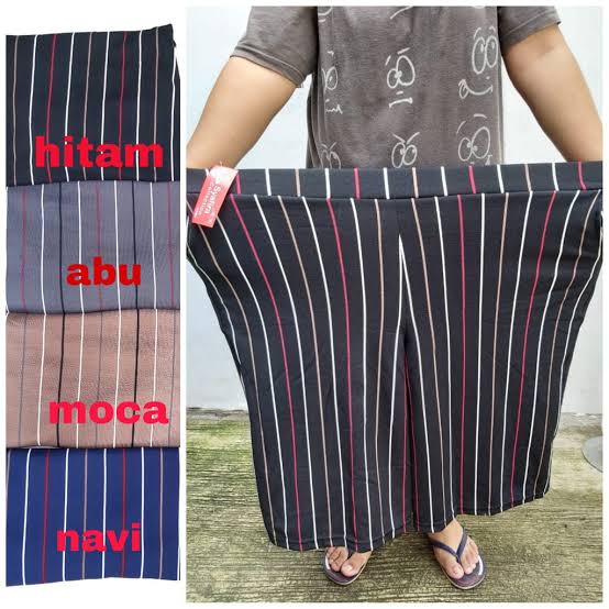 Celana Salur Wanita Jumbo Bahan Crepe Premium Kualitas terbaik