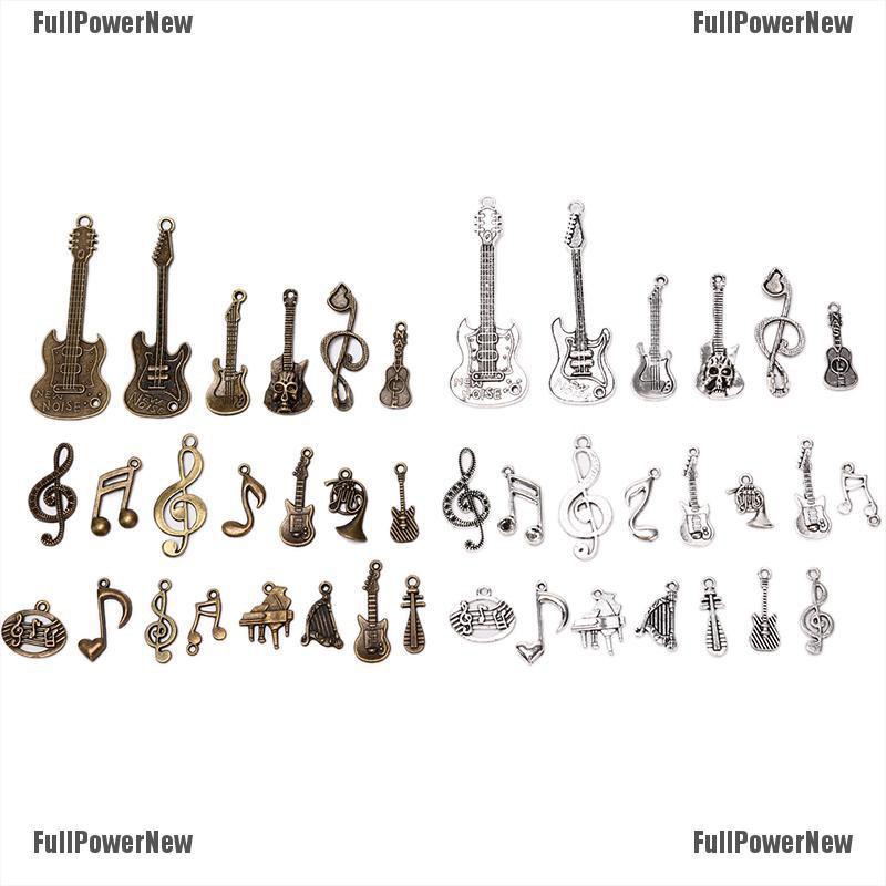 [FULLのJY] 21Pcs/Set Vintage Alloy Guitar Musical Note Charms Pendant DIY Jewelry Findings