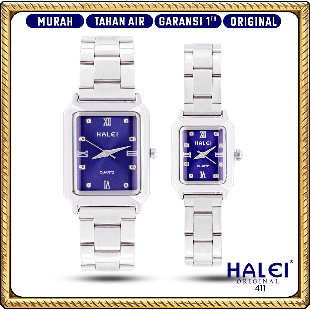 Original #Jam Tangan Halei ORI #Garansi 1 Tahun #Jam Tangan Rantai Couple Petak Original Murah Halei