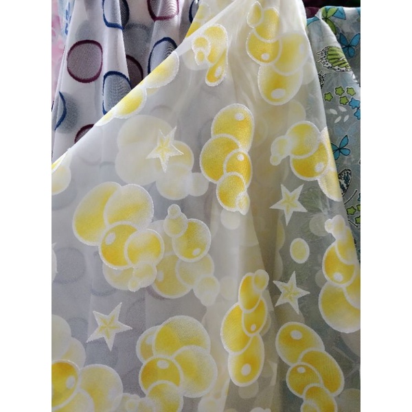 kain/bahan organza motip