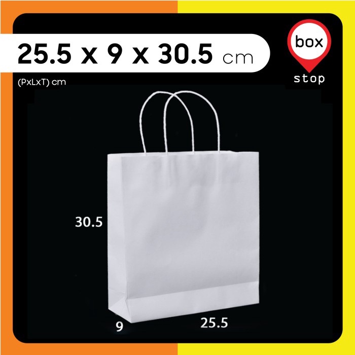 

Paper Bag - Paperbag Polos M - PUTIH - 25.5x9x30.5 cm (20 pcs)