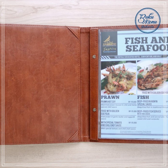 

Termurah Buku Menu Restoran Kulit Isi Plastik A4 - Coklat - Ready Stock