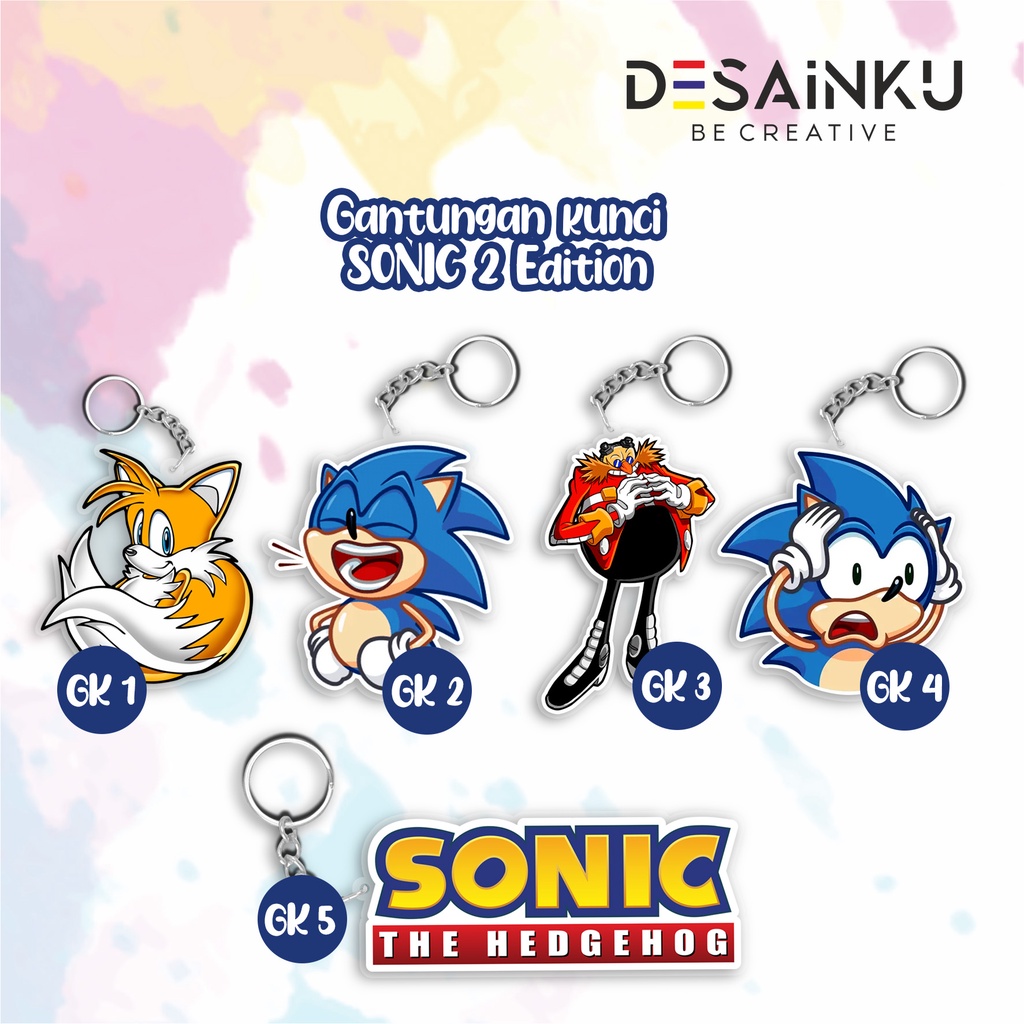 Gantungan Kunci Sonic 2 Edition / Gantungan kunci Akrilik Bening