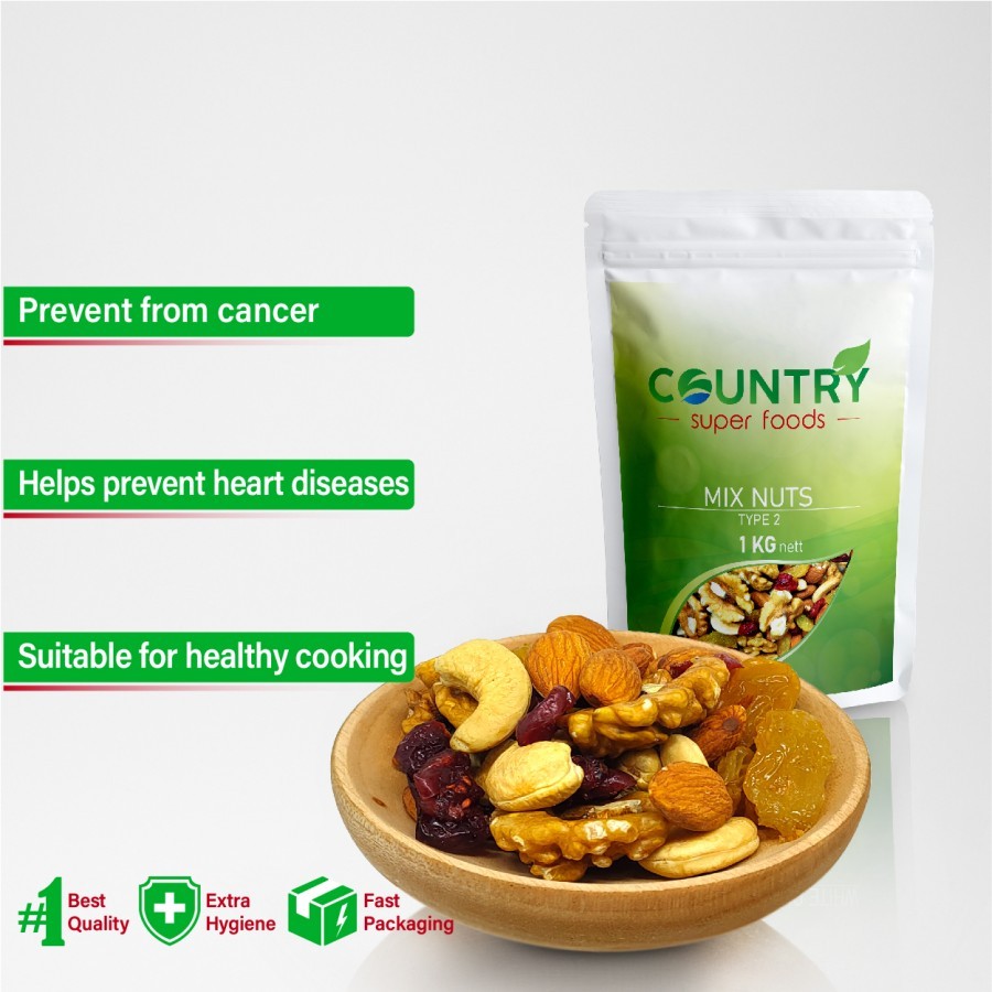 

Mix Nut TYPE 2 | Almond, Cashew, Walnut, Cranberry, Raisin [ 1 KG ]