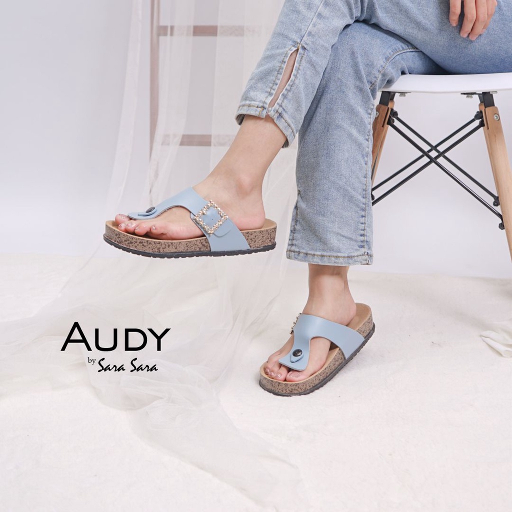 Sara Sara Audy Sendal Jepit Wanita Kristal Sandal Japit Birken Wanita Cantik Size 36-41