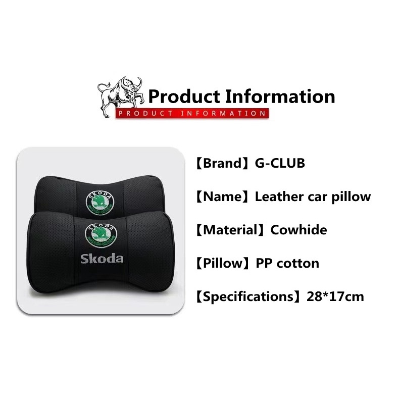 G-club Bantal Sandaran Kepala Bahan Kulit breathable Untuk Skoda