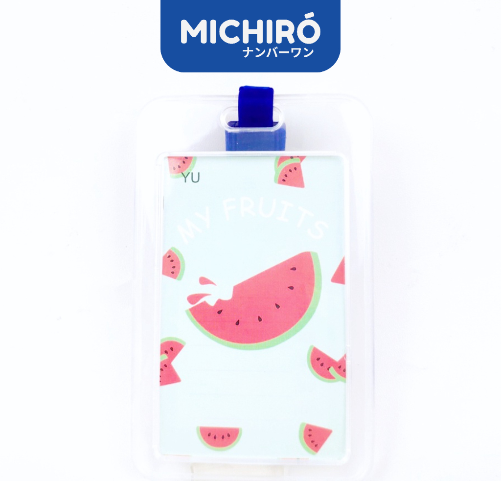 

Michiro Tempat Name Tag&ID Card Transparent Card Holder With Strap