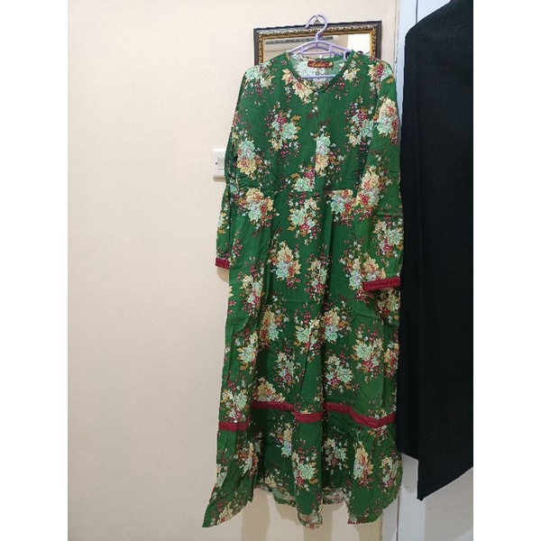 Preloved gamis syari keke katun jepang bukan wearing klamby hlzb heaven light zerinabanu kienka rabb