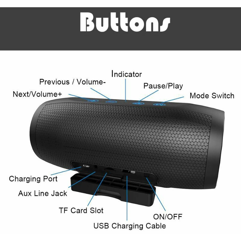 SPEAKER BLUETOOTH DUAL BASS WITH POWER BANK